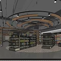 Modern Supermarket Interior With Organized Shelves Various Products And Bright Lighting