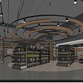 modern supermarket supermarket shelf area 3d model