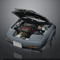 High Quality Car Parts Including Engine Components Under Open Automobile Hood
