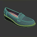 Light Blue Leather Loafers With Black Sole And Orange Trim For Comfortable Daily Wear