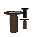 Side a few solid wood side a few round a few small tea table books 3d model