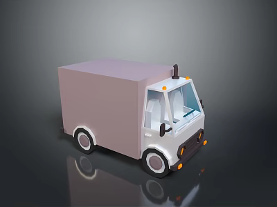 minibus minivan driverless bus school bus van box car 3d model