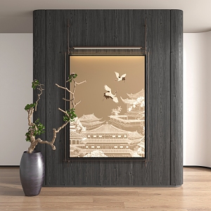 New Chinese abstract decorative painting 3d model