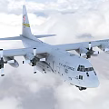 U.S. Air Force Fighter Jet Flying High in Clouds with Propeller Engines and Military Markings