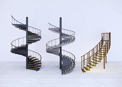 modern revolving staircase 3d model