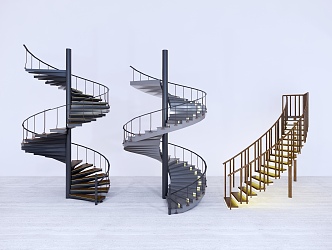 modern revolving staircase 3d model