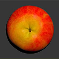 Fresh Red and Yellow Apple With Shiny Surface on Gray Background