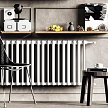 Modern Wall Mounted Shelves With Decorative Items Books And Plants On Gray Wall