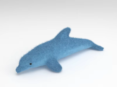 Soft Blue Stuffed Dolphin Toy Cute Plush Design For Kids Playtime Fun 3d model