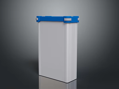 Industrial Energy Storage Battery With White Enclosure And Blue Top Cover 3d model