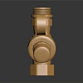 Gold Plated Metal Valve Fitting With Connection Components And Shiny Surface Finish 3d model