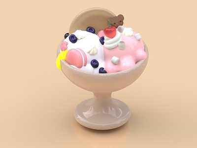 Ice Cream Ice Cream Snack Dessert Cold Drink Food Mousse 3d model