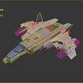 3D Rendered Futuristic Silver White Spaceship Model Featuring Streamlined Design And Large Engines
