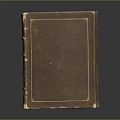 Vintage Old Book With Brown Cover And Golden Border As Classic Living Accessory