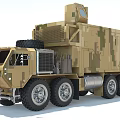 Military Green Camouflage Large Utility Vehicle With Multi Wheeled Design And Roof Equipment