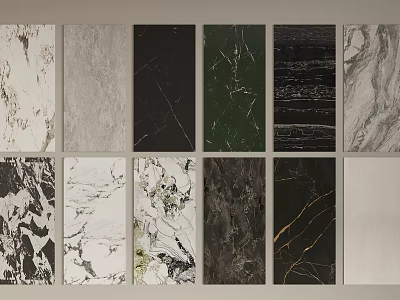 Elegant Decorative Wall Panels Featuring Diverse Textures Marble Patterns And Wood Grain Designs 3d model
