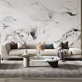 Modern sofa coffee table combination 3d model