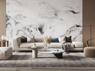 Modern sofa coffee table combination 3d model