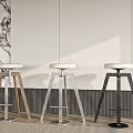 Modern Bar Stools With White Seats And Different Color Legs For Home Decor