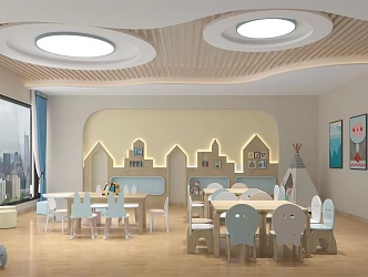 Modern classroom, second-floor classroom 3d model