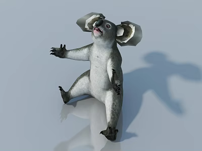 Reptile Frilled Lizard 3D Model in Standing Pose With Gray White Color and Reflective Surface 3d model