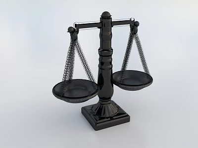 Professional Commercial Balance Scale Equipment With Black Double Trays And Stable Base 3d model