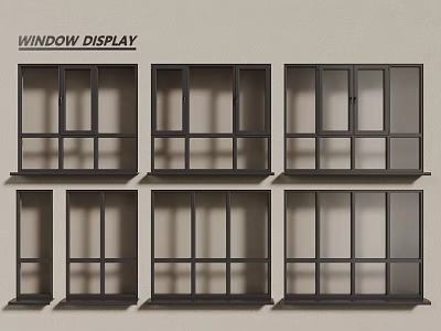 modern windows aluminum alloy windows casement windows floor-to-ceiling windows 3d model