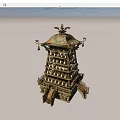 Ancient Chinese Pagoda With Multi story Structure And Ornate Roof Decorations