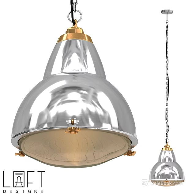 Stylish Silver Metallic Chandelier With Gold Accents For Modern Interior Decor 3d model 