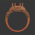 Rose Gold Ring With Pink Gemstone And Intricate Floral Carvings Design