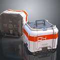 Durable Equipment Storage Cases White With Orange Stripes Transparent Lid And Handle Design