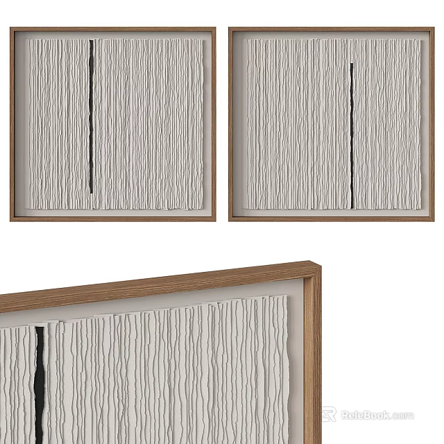 Minimalist Wooden Picture Frames With Natural Color And Textured Surface Design 3d model 