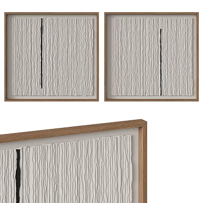 Minimalist Wooden Picture Frames With Natural Color And Textured Surface Design 3d model