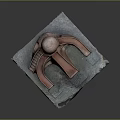 Artistic Copper Octopus Sculpture with Gray Stone Base and Detailed Design