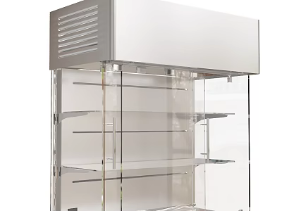 Modern Transparent Glass Display Cabinet Shelf With Multiple Layers And Metal Frame For Retail Shop 3d model