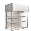 Modern Transparent Glass Display Cabinet Shelf With Multiple Layers And Metal Frame For Retail Shop