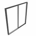 Double Panel Interior Doors With White Surface And Black Frames 3d model