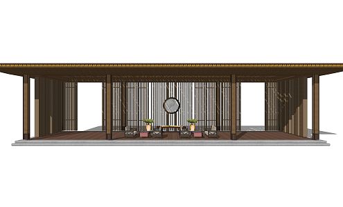 New Chinese style pavilion porch 3d model