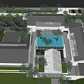 Modern Boutique Homestay Building With Courtyard Open Layout And Surrounding Trees