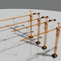 Industrial Construction Equipment Multiple Tower Cranes Arranged As Heavy Duty Machinery Units
