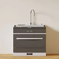GOVOS Modern Black Kitchen Sink Cabinet With Faucet Countertop And Drawer