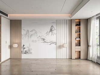 New bedroom background wall 3d model