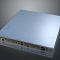 Cisco Silver Network Device Featuring Multiple Ports And Technical Design On Reflective Surface