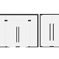 Modern glass door combination double door glass single door office glass door 3d model