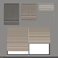 Fabric Roman Blinds In Different Neutral Tones With Layered Fold Design For Window