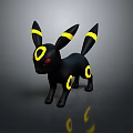 Umbreon Pokemon Gaming Character With Black Body Yellow Rings And Red Eyes