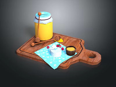 Modern honey cake jar chopping board 3d model Modern honey cake jar chopping board 3d model