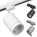 Modern Track Mounted Downlight Spotlights With White Black Gray Finish And Adjustable LED Lighting