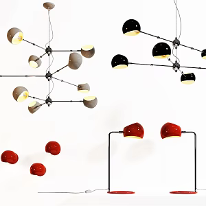 Modern lighting combination chandelier wall lamp table lamp combination 3d model