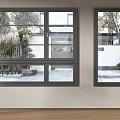 Modern Black Frame Casement Windows In Residential Home Exterior With Garden View
